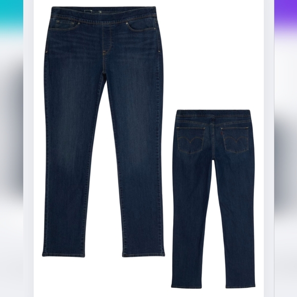 Levi's Pull-On Skinny Jeans Size 12 Blue Fall Winter Comfy Stretch Cute Bx-3169 - Picture 1 of 12